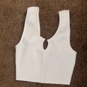 Cotton Candy White Knit Crop Top